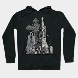 Spooky Ghost Halloween Cemetery Hoodie